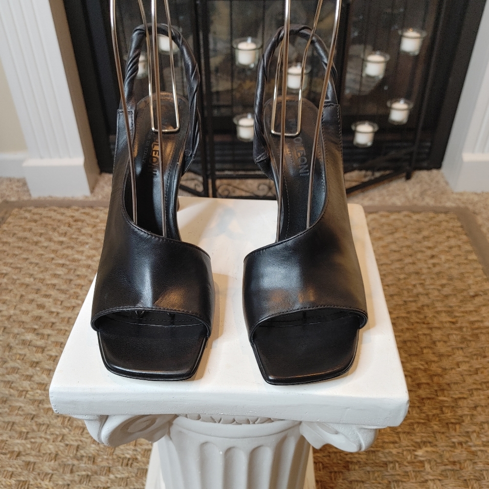 NAPOLEONI Square Toe Sling Back Sandal, BLACK 10.5 - Picture 6 of 14